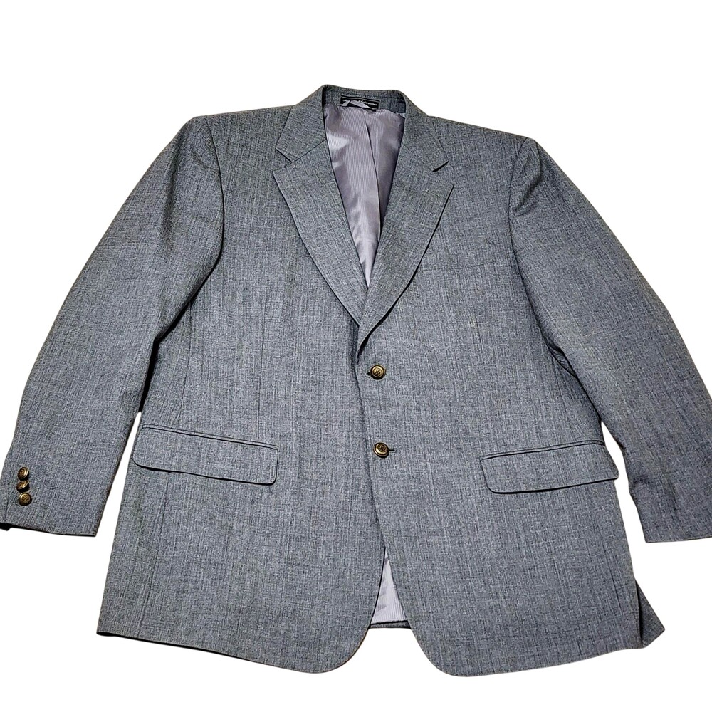 Meeting Street Sport Coat Mens 46 Long Gray Wool Two Button Classic Fit Blazer